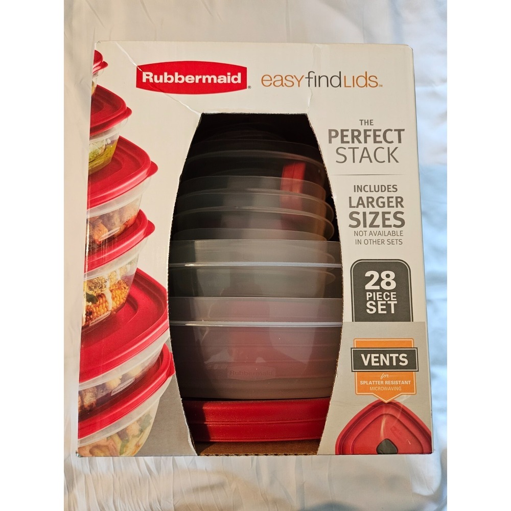 Rubbermaid Perfect Stackable 28 Pcs Set Vents BPA Space Saver Organize Meal Prep